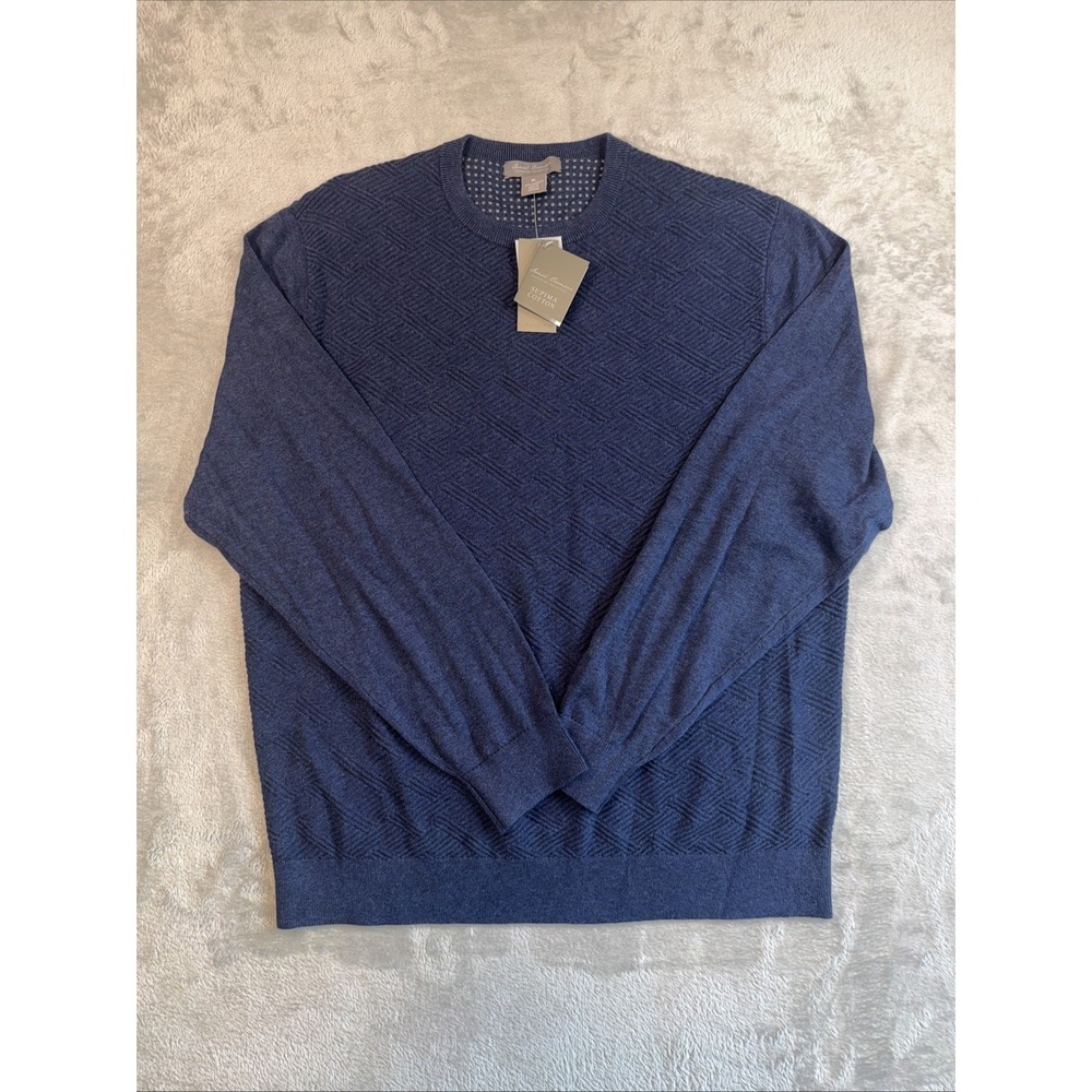 Daniel Cremieux Signature Collection Supima Cotton Dark Blue Sweater Mens  XL